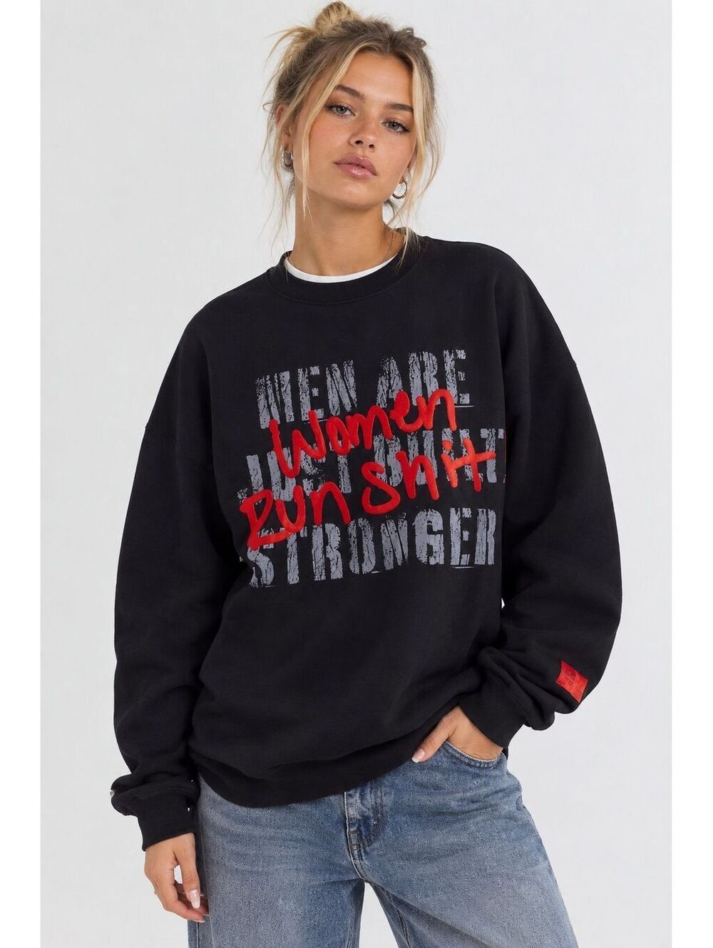 (LARGE, PTP 27) URBAN OUTFITTERS CHNGE X DREW AFUALO WOMEN RUN SHIT SWEATSHIRT